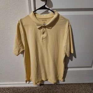 Sonoma Mens Medium Yellow Short Sleeve Polo Shirt Lifestyle Cotton
